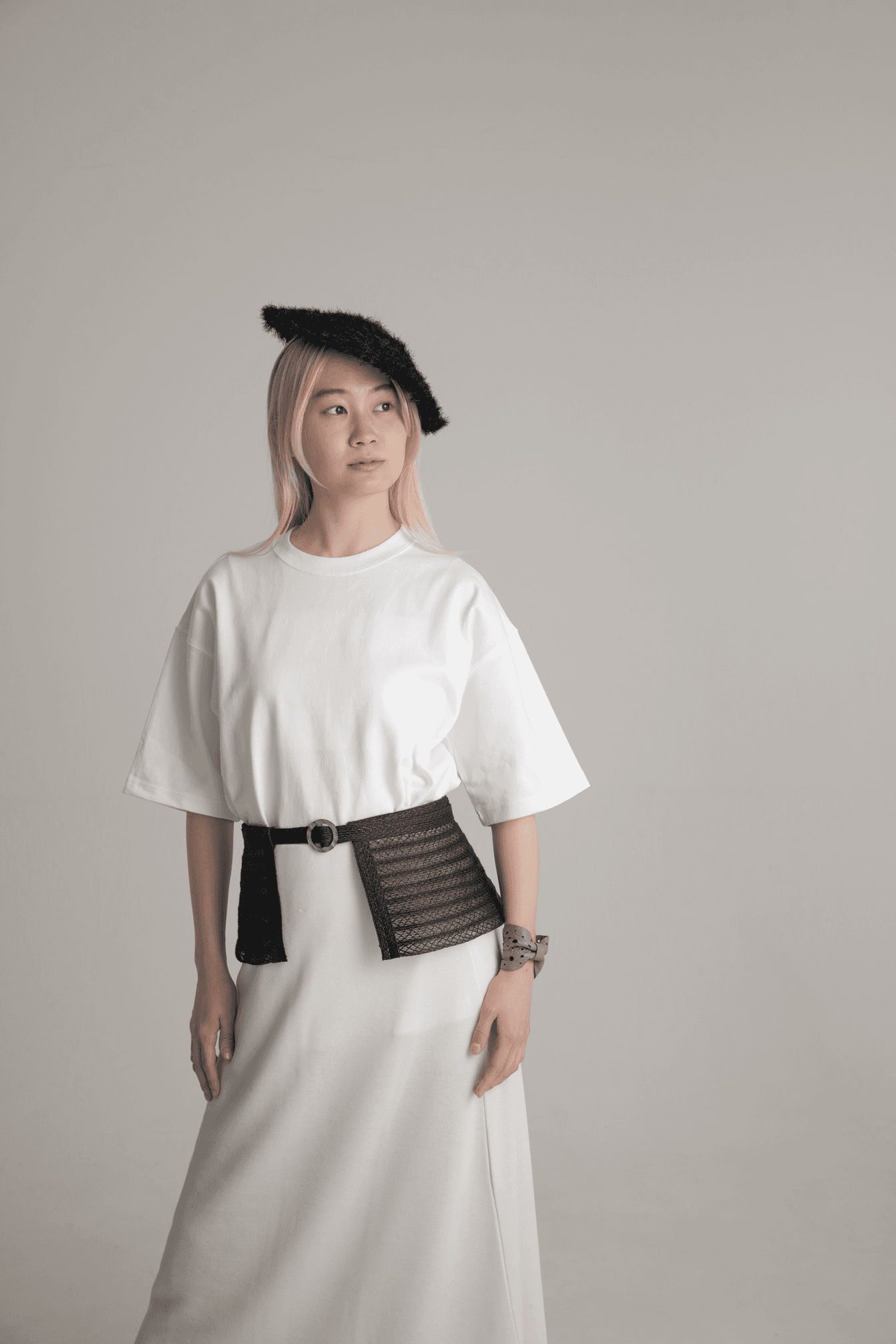 【1点もの】ブレードペプラムベルト黒（凛001-BLT）凛シリーズ